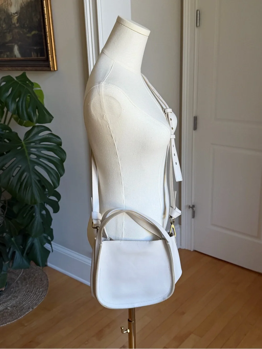 Madewell White Leather Top Handle Crossbody Bag NWT